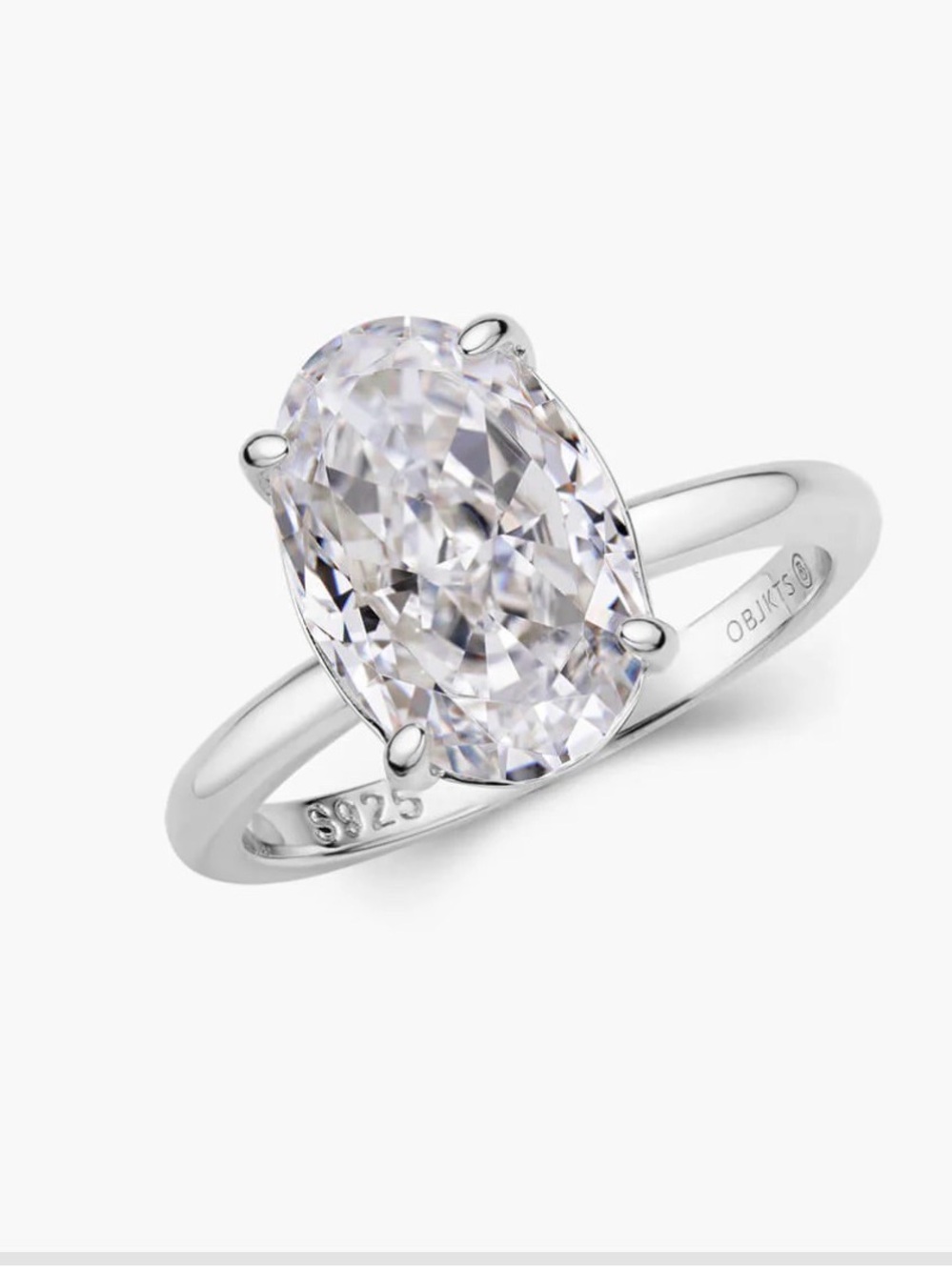 Deus Ring - OBJKTS JEWELRY. 
Gold Oval Cut Solitaire Ring - Size 6.